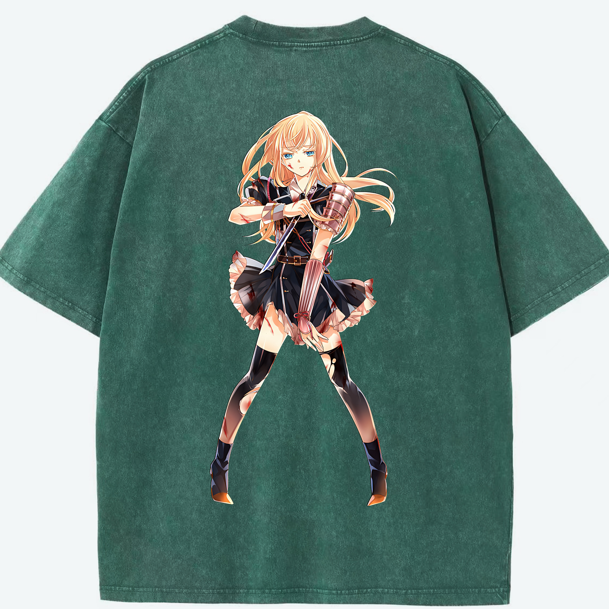 （画像用） 刀剣乱舞 Touken Ranbu 綿100% ヴィンテージ風 半袖Tシャツ（背面プリント）